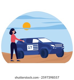 Desert expedition Vector illustration Vector Illustration Which can easily modify or edit

