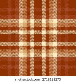 Padrão de fundo de tecido de deserto, vetor de verificação minimalista. Impressão de textura de tartã têxtil sem costura em laranja e paleta de cores claras.