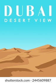 Desert flat art illustration poster