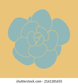 Desert Flower Sketch. Succulent Doodle Pattern. Green Silhouette Of Succulent. Outline Drawing Plant. 