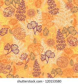 Desert flowers and leaves seamless pattern background