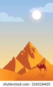 Desert forest daytime scene Vector illustration
