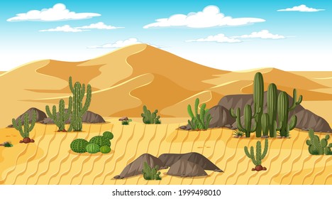 Desert Forest Landscape Day Time Scene Stock Vector (Royalty Free ...