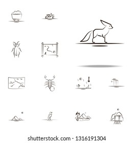 desert fox, animal icon. Desert icons universal set for web and mobile