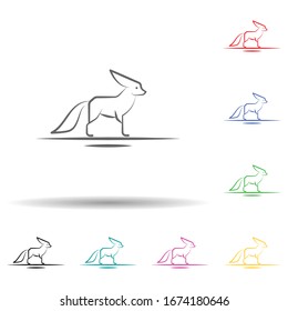 Desert fox, animal multi color set icon. Simple thin line, outline vector of desert icons for ui and ux, website or mobile application