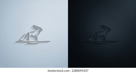 desert fox, animal paper icon with shadow effect vector illuistration design