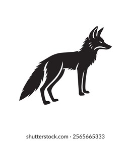 Desert fox silhouette vector art illustration