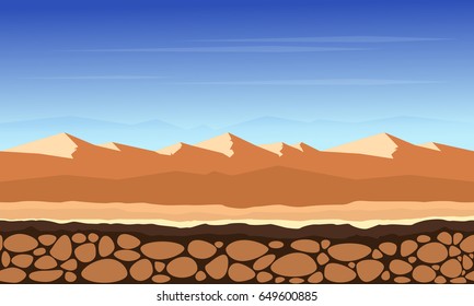 Desert game background landscape