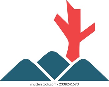 Desert Glyph Two Color Icon For Personal And Commercial Use.
