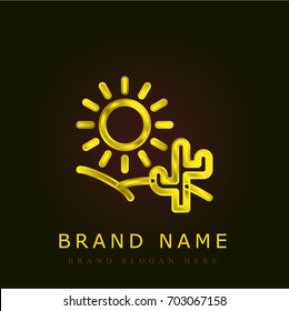 Desert golden metallic logo