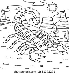 Desert Hairy Scorpion Coloring Page for Kids 
