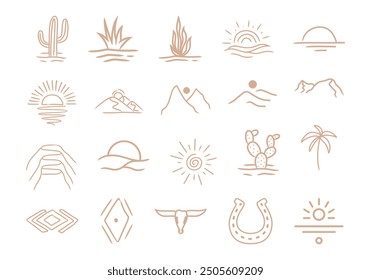 Desert Handrawn Illustration Element Set