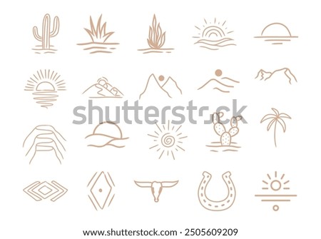 Desert Handrawn Illustration Element Set