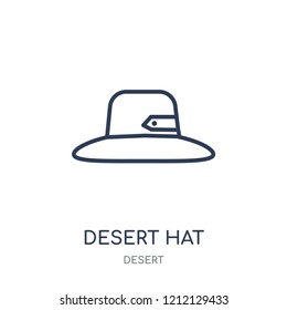 desert Hat icon. desert Hat linear symbol design from Desert collection. Simple outline element vector illustration on white background.