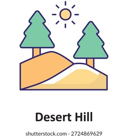 Icono de Vector de Desert Hill que puede modificarse o editarse fácilmente

