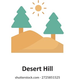 Icono de Vector de Desert Hill que puede modificarse o editarse fácilmente


