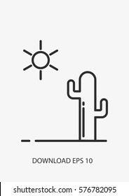 Desert Icon, Cactus Icon, Vector