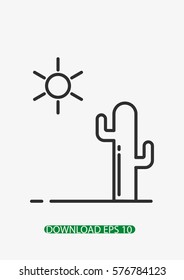 Desert icon, Cactus icon, Vector