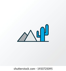 Desert icon colored line symbol. Premium quality isolated dune element in trendy style.