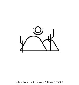 desert icon. Element of landscape icon for mobile concept and web apps. Thin line desert icon can be used for web and mobile