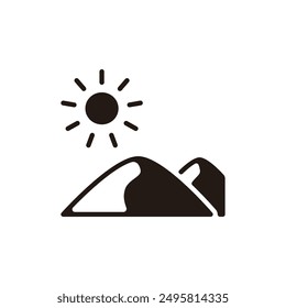 Desert icon. Flat silhouette version.