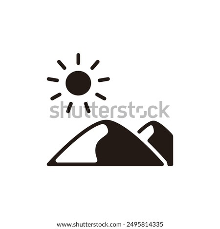 Desert icon. Flat silhouette version.