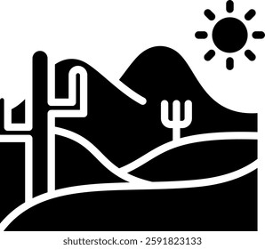 Desert Icon Glyph Vector Illustration