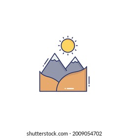 Icono del desierto aislado en fondo blanco
