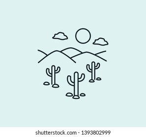 Desert icon line isolated on clean background. Desert icon concept drawing icon line in modern style. Vector illustration for your web mobile logo app UI design.