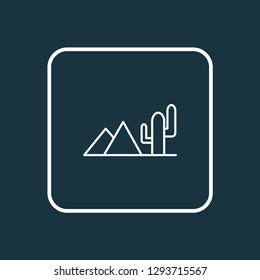 Desert icon line symbol. Premium quality isolated dune element in trendy style.
