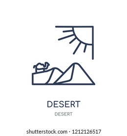 Desert icon. Desert linear symbol design from Desert collection. Simple outline element vector illustration on white background.
