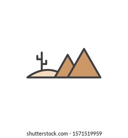 desert icon vector filled outline style design