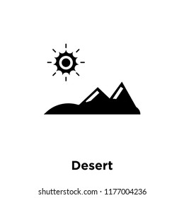 Desert icon vector isolated on white background, logo concept of Desert sign on transparent background, filled black symbol
