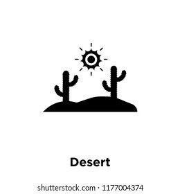 Desert icon vector isolated on white background, logo concept of Desert sign on transparent background, filled black symbol