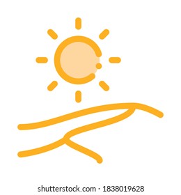 Vector de iconos del desierto. Signo del desierto de contorno. Ilustración de símbolo de contorno aislado