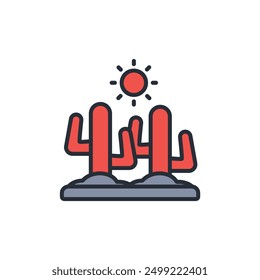 desert icon. vector.Editable stroke.linear style sign for use web design,logo.Symbol illustration.