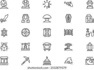 Die Desert Icons Collection ist eine Vektorgrafik mit bearbeitbarem Strich.