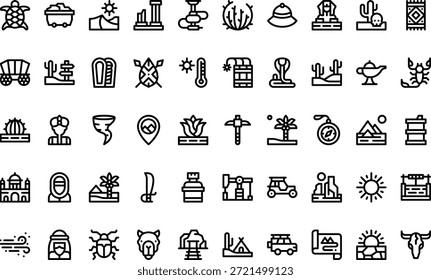 Iconos del desierto Icono de Vector simple. Plantilla de diseño de símbolos de ilustración para elemento de interfaz de usuario móvil de Web.