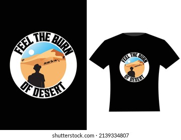 Desert illustration, outdoor adventure . Vector graphic for t shirt and other uses.