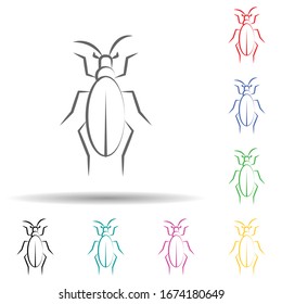 Desert insect, beetle multi color set icon. Simple thin line, outline vector of desert icons for ui and ux, website or mobile application