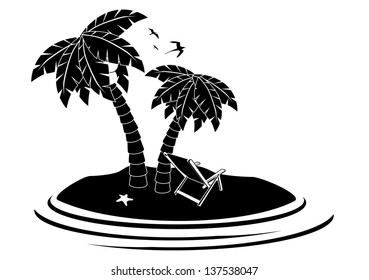 Desert Island. EPS 10 vector, grouped for easy editing. No open shapes or paths.