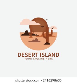 desert island logo icon minimalist design