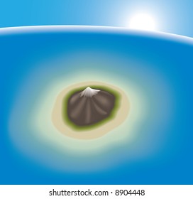 Desert Island in the middle of the ocean