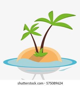 desert island palm sea design