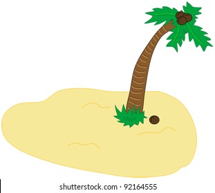 Desert island vector clip art