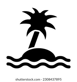 Desert Island Vector Glyph Icon For Personal And Commercial Use.
