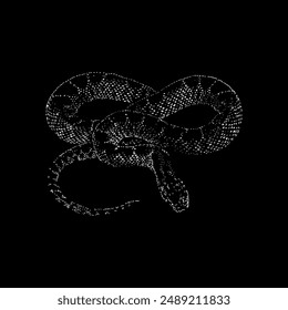 desert kingsnake hand drawing vector isolated on black background.