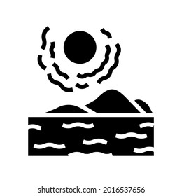 desert land glyph icon vector. desert land sign. isolated contour symbol black illustration