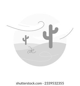 desert landscape, 404 error page concept illustration flat design vector eps10. modern graphic element for landing page, empty state ui, infographic, icon