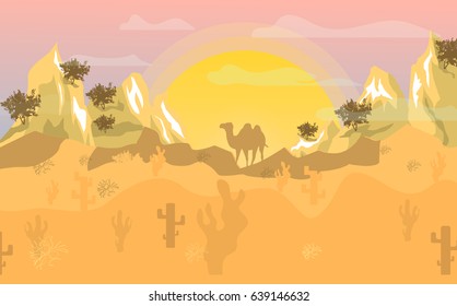 Desert landscape, africa, egypt, mountains, day, sun